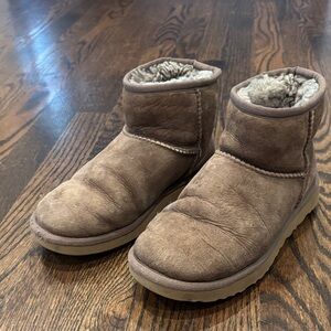 Ugg Brown Suede Shearling-Lined Boots